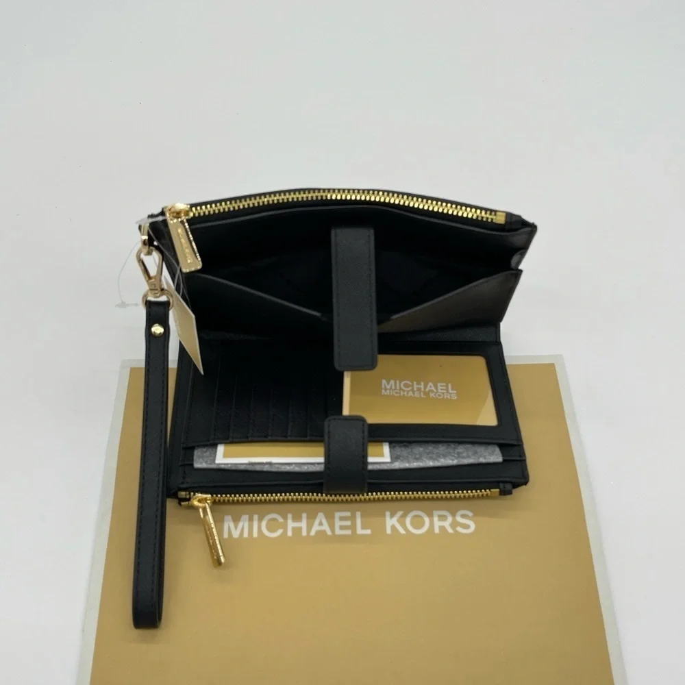 Michael Kors Large Double Zip Wallet Wristlet Black - Picture 9 of 10